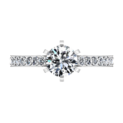 Pave Engagement Ring Arabesque 14K White Gold