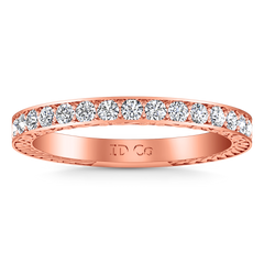 Diamond Wedding Band Arabesque 0.36 Cts 14K Rose Gold