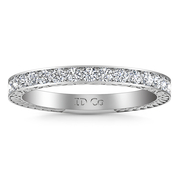 Diamond Wedding Band Arabesque 0.36 Cts 14K White Gold