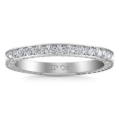 Diamond Wedding Band Arabesque 0.36 Cts 14K White Gold