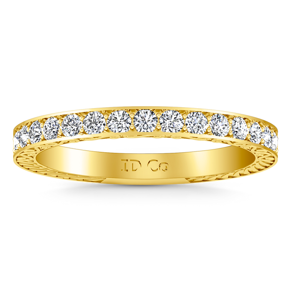 Diamond Wedding Band Arabesque 0.36 Cts 14K Yellow Gold