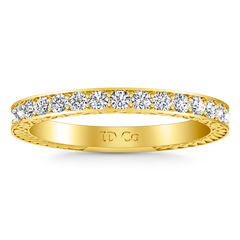 Diamond Wedding Band Arabesque 0.36 Cts 14K Yellow Gold