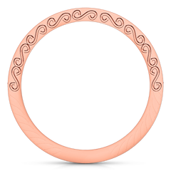 Diamond Wedding Band Arabesque 0.36 Cts 14K Rose Gold