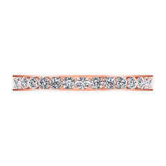 Diamond Wedding Band Arabesque 0.36 Cts 14K Rose Gold