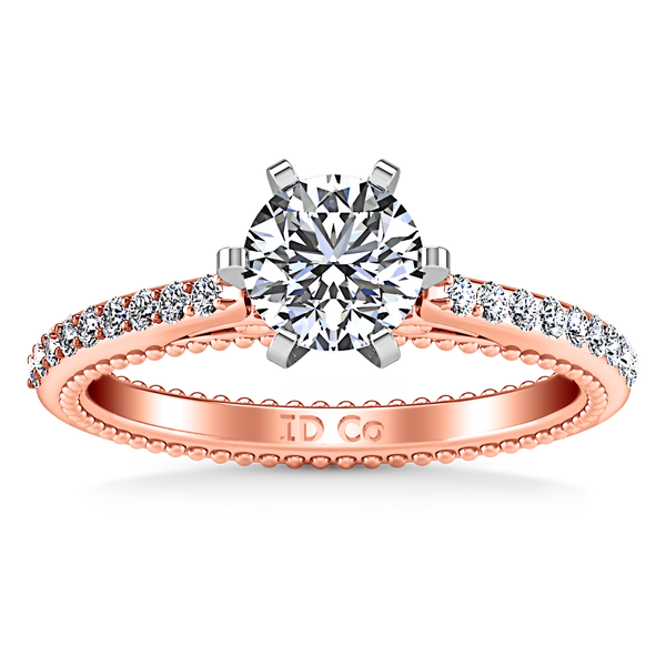 Pave Engagement Ring Embrace 14K Rose Gold