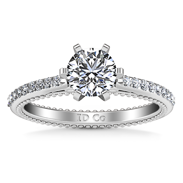 Pave Engagement Ring Embrace 14K White Gold