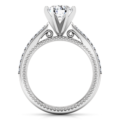 Pave Engagement Ring Embrace 14K White Gold