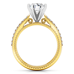 Pave Engagement Ring Embrace 14K Yellow Gold