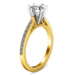 Pave Engagement Ring Embrace 14K Yellow Gold