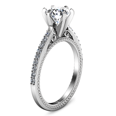 Pave Engagement Ring Embrace 14K White Gold