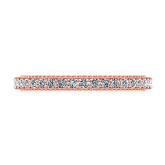Diamond Wedding Band Embrace 0.39 Cts 14K Rose Gold