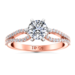 Pave Engagement Ring Tres Jolie 14K Rose Gold