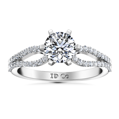 Pave Engagement Ring Tres Jolie 14K White Gold