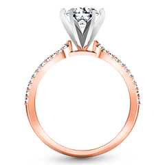 Pave Engagement Ring Tres Jolie 14K Rose Gold