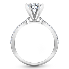 Pave Engagement Ring Tres Jolie 14K White Gold