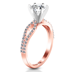 Pave Engagement Ring Tres Jolie 14K Rose Gold