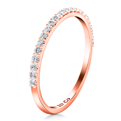 Diamond Wedding Band Tres Jolie 0.17 Cts 14K Rose Gold