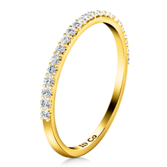 Diamond Wedding Band Tres Jolie 0.17 Cts 14K Yellow Gold