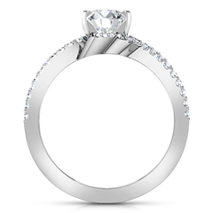 Pave Engagement Ring Amber 14K White Gold