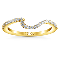 Diamond Wedding Band Amber 0.2 Cts 14K Yellow Gold
