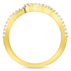 Diamond Wedding Band Amber 0.2 Cts 14K Yellow Gold