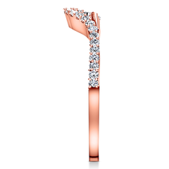 Diamond Wedding Band Amber 0.2 Cts 14K Rose Gold
