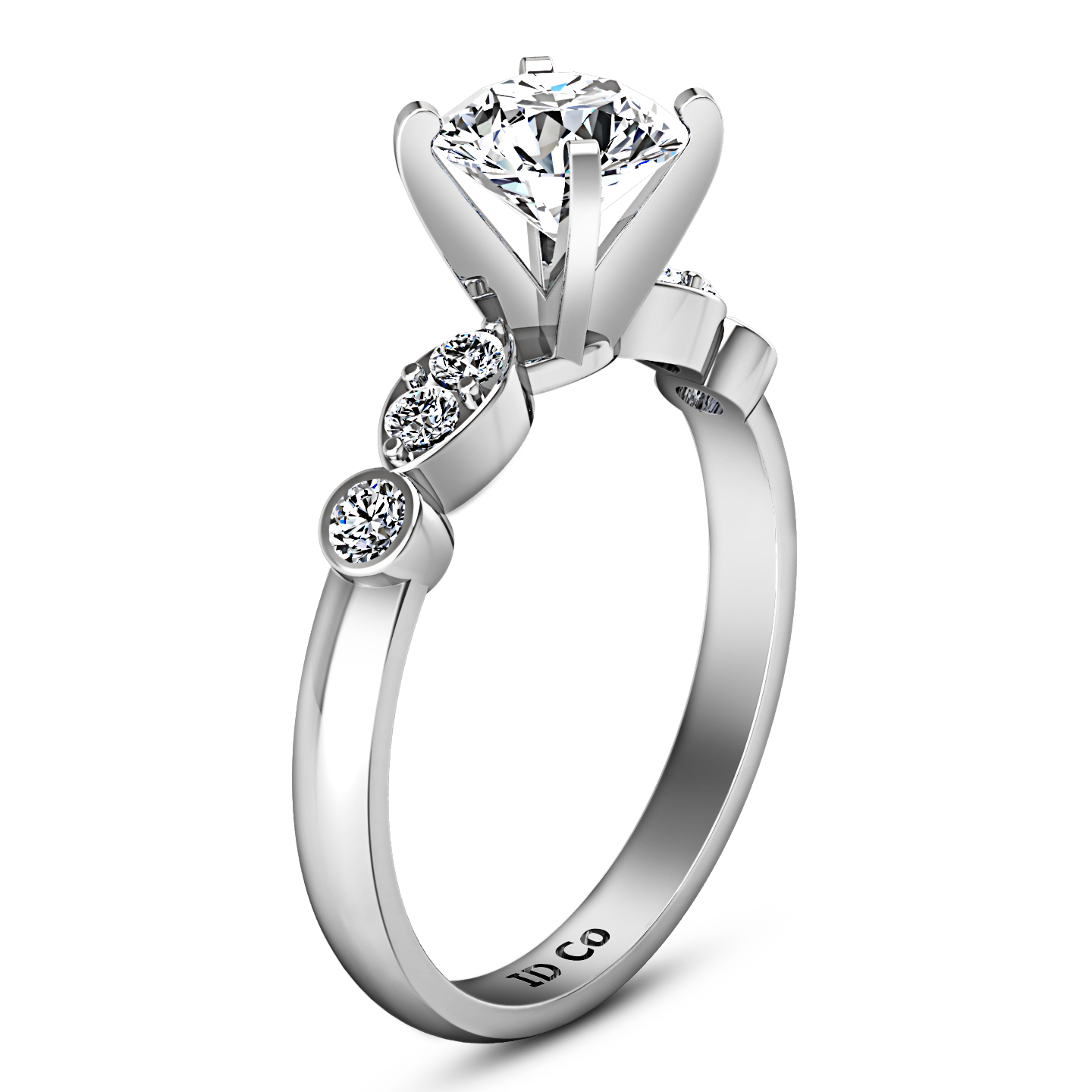 Pave Engagement Ring Rachel 14K White Gold Imagine Diamonds