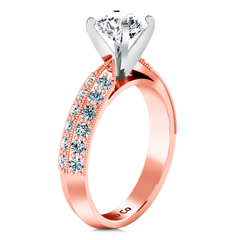Pave Engagement Ring Amore 14K Rose Gold