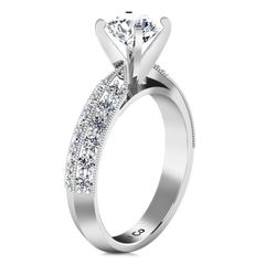 Pave Engagement Ring Amore 14K White Gold