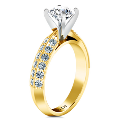 Pave Engagement Ring Amore 14K Yellow Gold