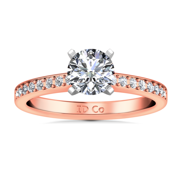 Pave Engagement Ring Belle 14K Rose Gold