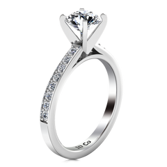 Pave Engagement Ring Belle 14K White Gold