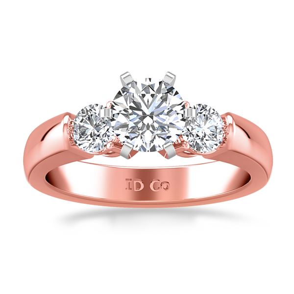 Three Stone Engagement Ring Justine 14K Rose Gold