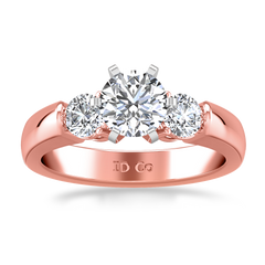Three Stone Engagement Ring Justine 14K Rose Gold
