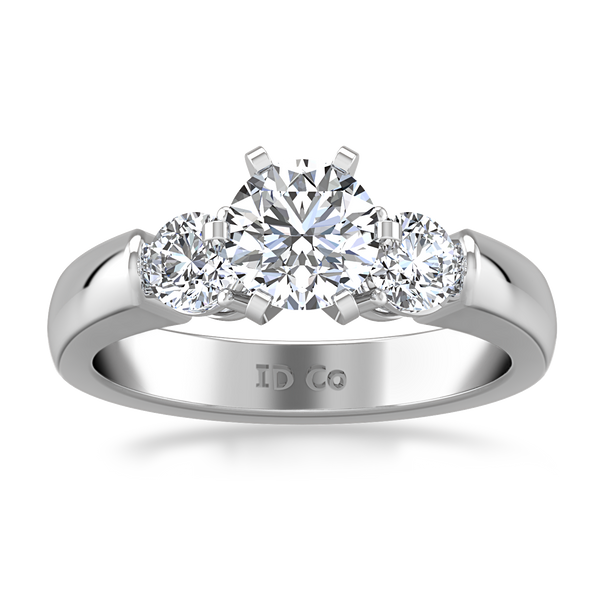 Three Stone Engagement Ring Justine 14K White Gold