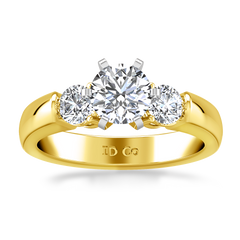 Three Stone Engagement Ring Justine 14K Yellow Gold