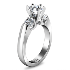 Three Stone Engagement Ring Justine 14K White Gold