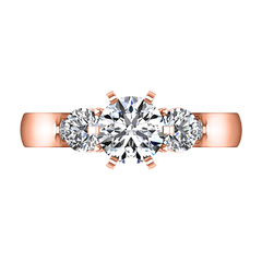 Three Stone Engagement Ring Justine 14K Rose Gold