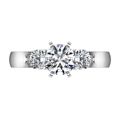 Three Stone Engagement Ring Justine 14K White Gold