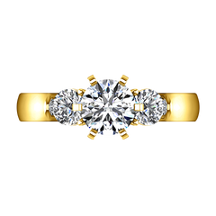 Three Stone Engagement Ring Justine 14K Yellow Gold
