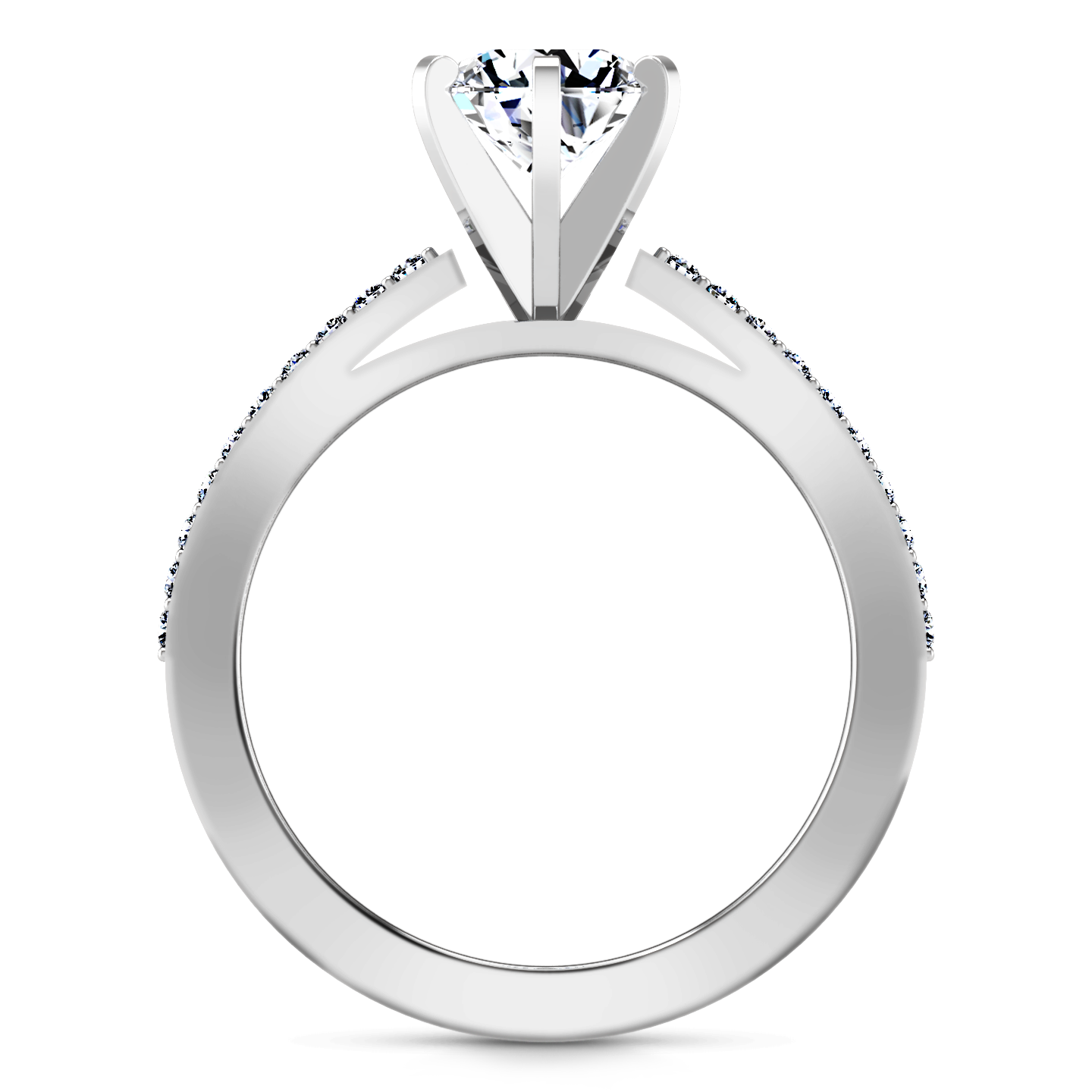 Pave Engagement Ring Ashley 14K White Gold – Imagine Diamonds