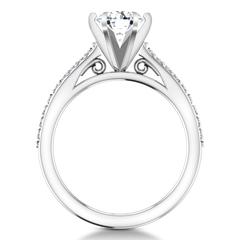 Pave Engagement Ring Juliette 14K White Gold