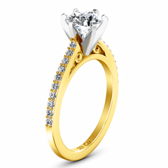 Pave Engagement Ring Juliette 14K Yellow Gold