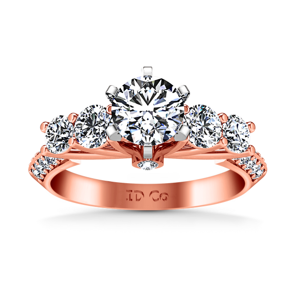 Pave Engagement Ring Regal 14K Rose Gold