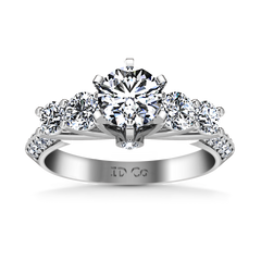 Pave Engagement Ring Regal 14K White Gold