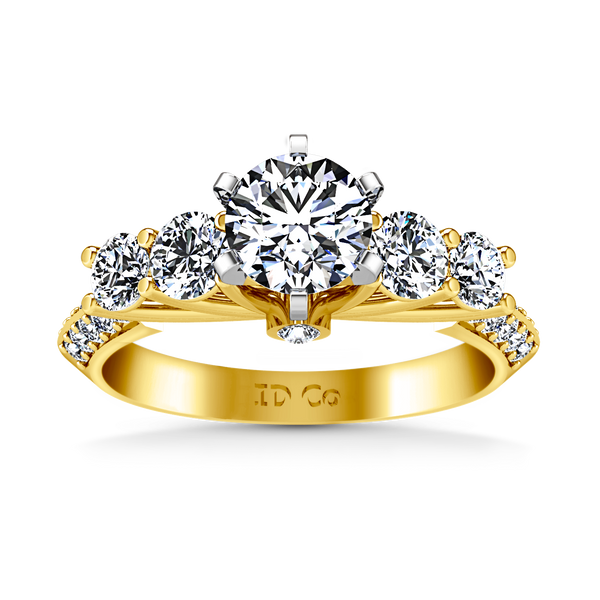 Pave Engagement Ring Regal 14K Yellow Gold