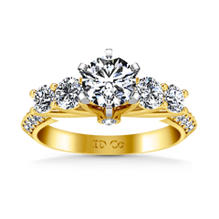 Pave Engagement Ring Regal 14K Yellow Gold