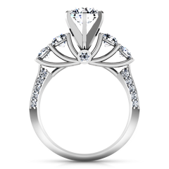 Pave Engagement Ring Regal 14K White Gold