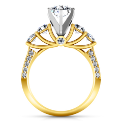 Pave Engagement Ring Regal 14K Yellow Gold