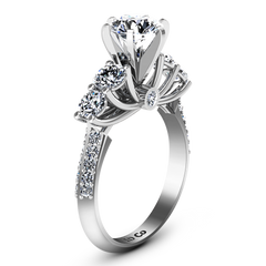 Pave Engagement Ring Regal 14K White Gold